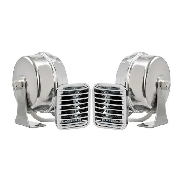 High-power double horn in chrome-plated ABS - N°1 - comptoirnautique.com