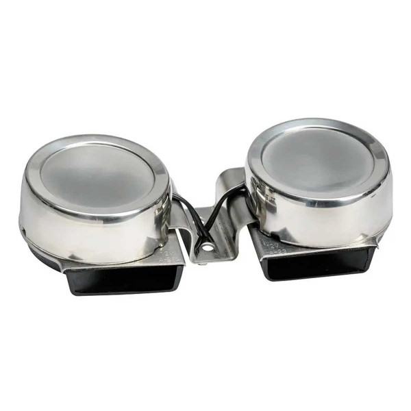 Compact double stainless steel horn - N°1 - comptoirnautique.com