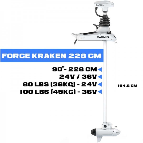 010-02574-20 - Moteur avant Garmin Force Kraken 90" (228 cm) pour 24.49 kg - N°5 - comptoirnautique.com
