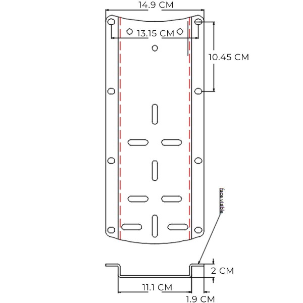 Piastra di montaggio del motore anteriore in acciaio inox - N°1 - comptoirnautique.com
