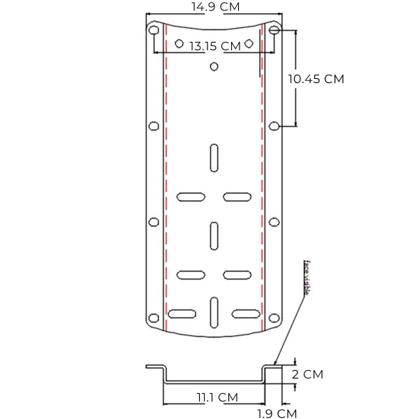 Plaque inox fixation moteur avant - N°2 - comptoirnautique.com