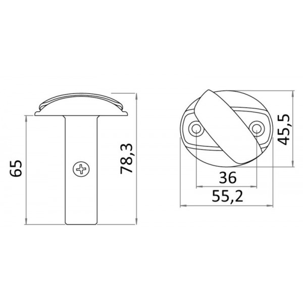 Mini bitte escamotable Dome 52 x 46 mm  - N°3 - comptoirnautique.com