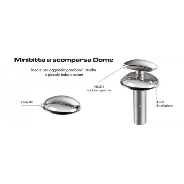 Dome 52 x 46 mm retractable mini bitte - N°4 - comptoirnautique.com