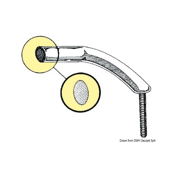Main-courante ovalisée inox poli miroir 200 mm  - N°2 - comptoirnautique.com