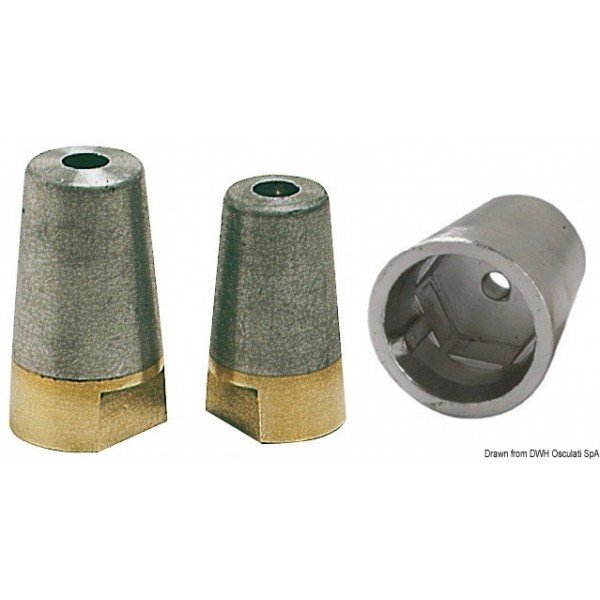Dado con anodo in alluminio Radice 20/22/25mm - N°1 - comptoirnautique.com