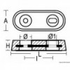 Anodo ovale tipo Vetus in alluminio 25 mm 10,5 mm - N°2 - comptoirnautique.com