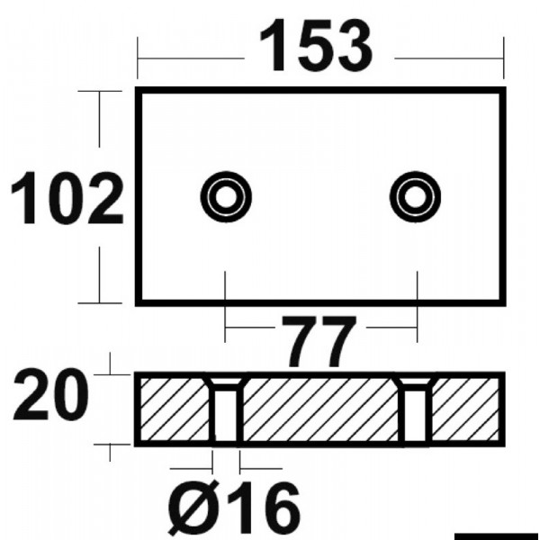 Anode à boulonner aluminium 450 g  - N°2 - comptoirnautique.com