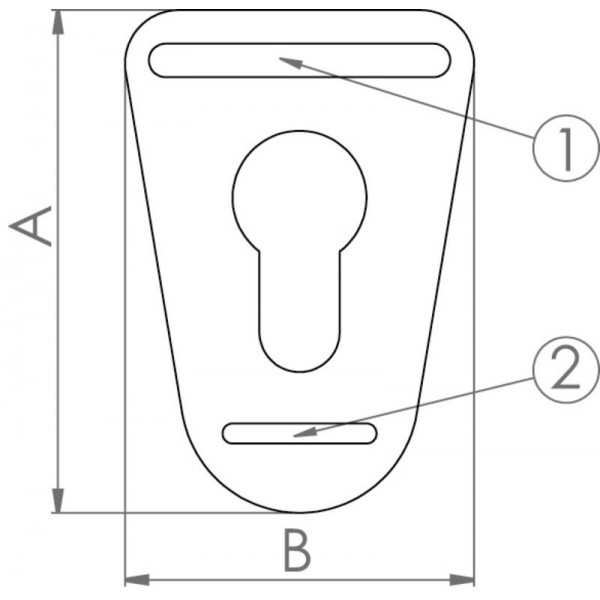 Fastening loop AISI316 74 x 50 mm - N°2 - comptoirnautique.com