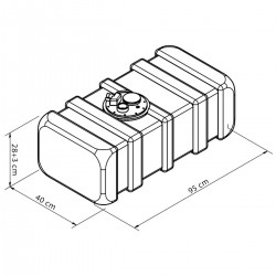 dimensions Réservoir de carburant en Eltex 84 Litres