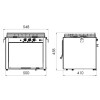 dimensions Gazinière inox CU3000 3 feux - N°7 - comptoirnautique.com