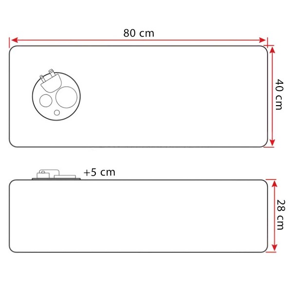 Depósito de combustível em aço inoxidável 89 litros Largura 40 cm - N°5 - comptoirnautique.com