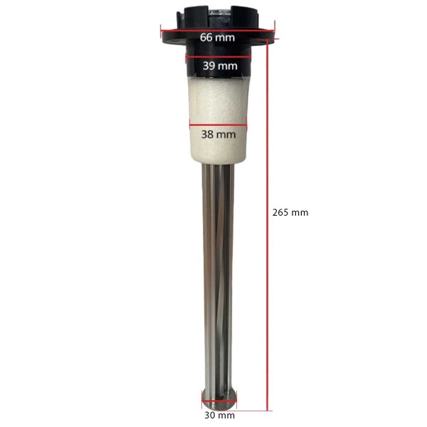 dimensions Indicateur de niveau carburant mécanique 265 mm - N°3 - comptoirnautique.com