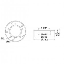 dimensions Bride de fixation pour capteur de niveau S5 à S3