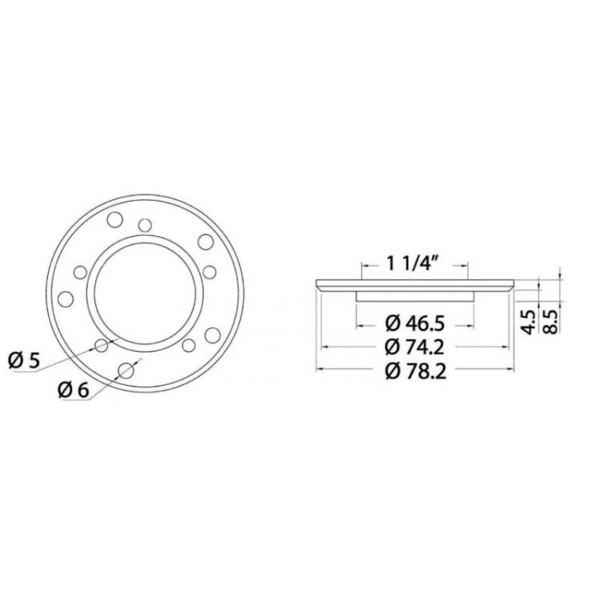 Flange de montagem para sensor de nível S5 a S3 - N°2 - comptoirnautique.com