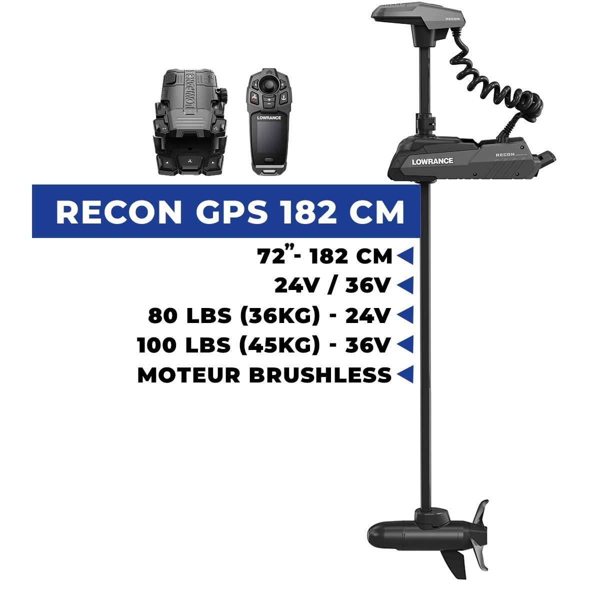 000-16175-001 - Moteur avant électrique Lowrance RECON 72" 182 cm - GPS HDI