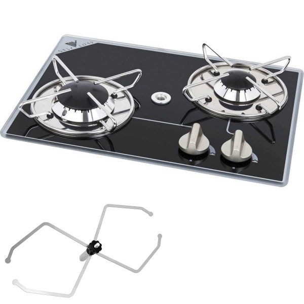 2-burner crystal glass hob NL.20001 + clamp-saucepan - N°3 - comptoirnautique.com