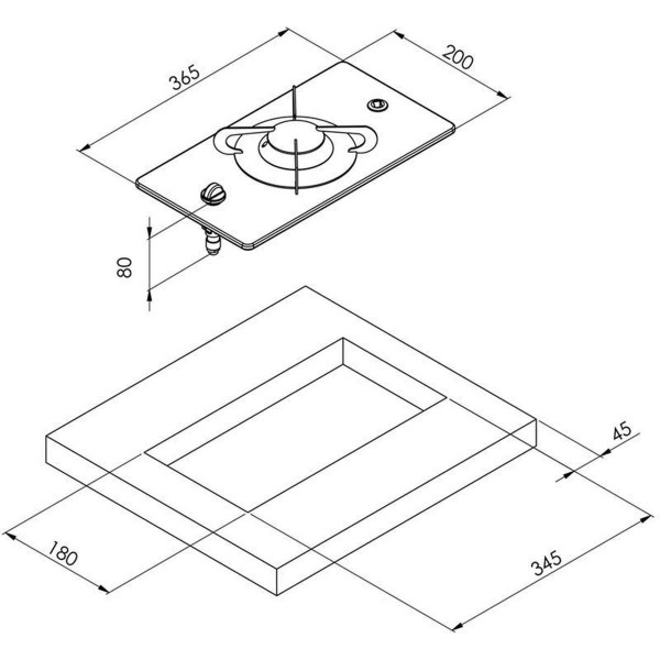 -PV1350 encimera de cristal templado + pinza cacerola - N°4 - comptoirnautique.com