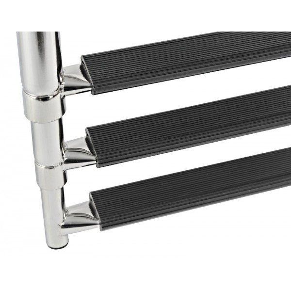 Schmale Teleskopleiter AISI316 schwarz 3 Stufen - N°3 - comptoirnautique.com