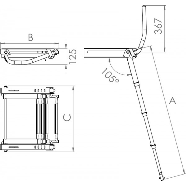 Echelle sous plateforme EasyUp 480x440 mm - N°4 - comptoirnautique.com