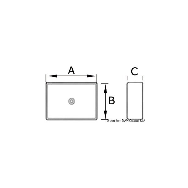 Lavatório quadrado de cerâmica branca 400x300x130mm - N°3 - comptoirnautique.com