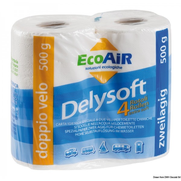 -Papel higiénico solúvel em água Delysoft 4 peças - N°1 - comptoirnautique.com