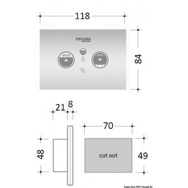 Pannello di controllo SFT per toilette elettriche TECMA - N°1 - comptoirnautique.com