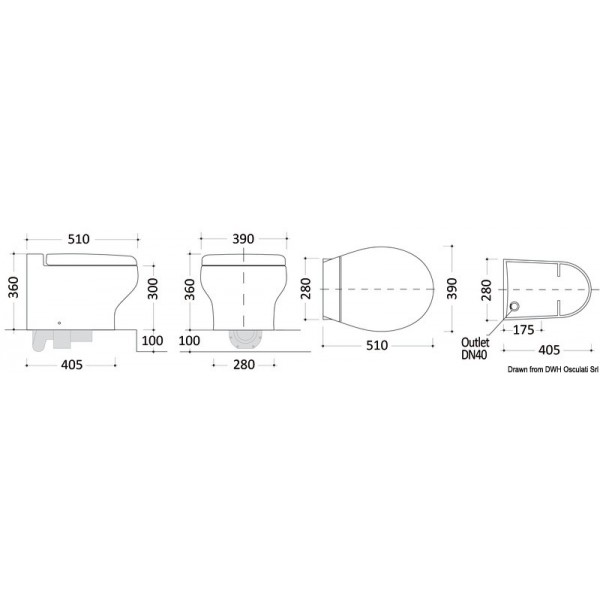 Electric WC TECMA Silence Plus 2G Short 12 V - N°2 - comptoirnautique.com