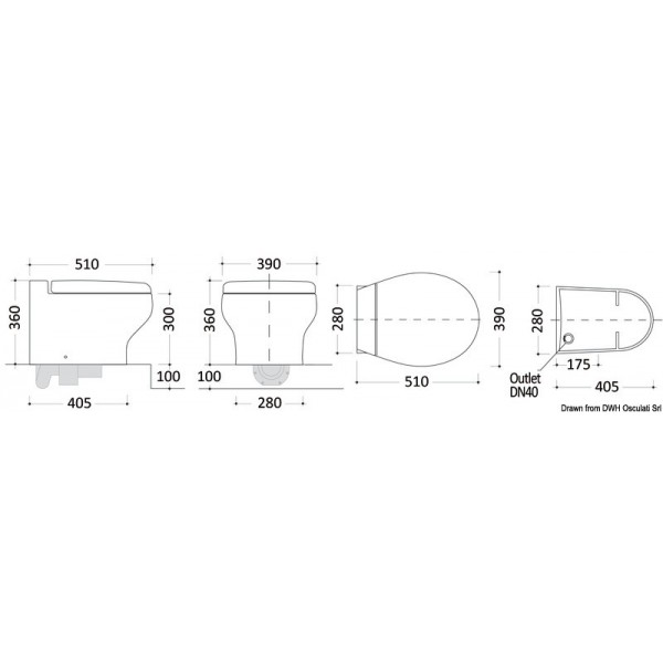 WC elettrico TECMA Silence Plus 2G Short 12 V - N°2 - comptoirnautique.com
