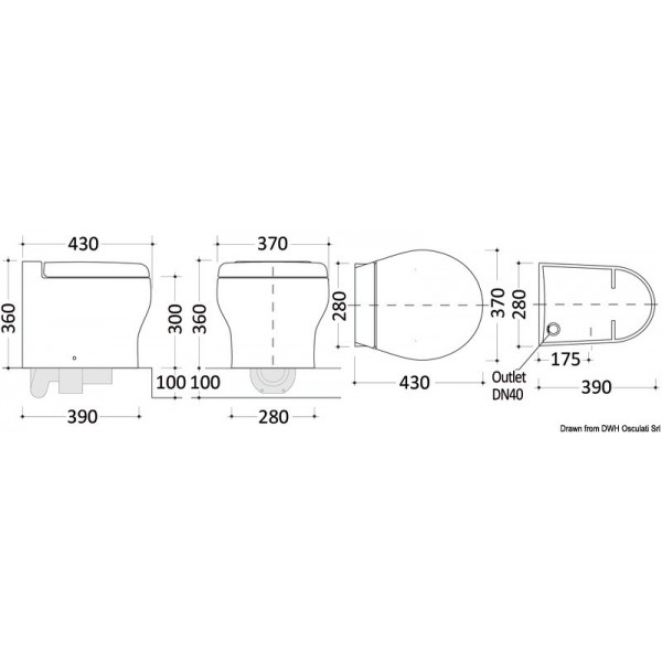 TECMA Elegance 2G WC eléctrico de suelo corto 12V - N°2 - comptoirnautique.com