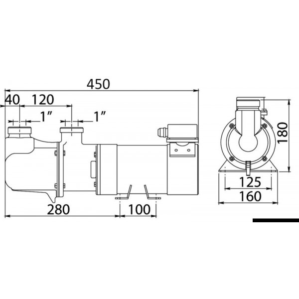 Electrobomba autocebante CEM Sbr de bronce de un solo tornillo de 24 V - N°2 - comptoirnautique.com