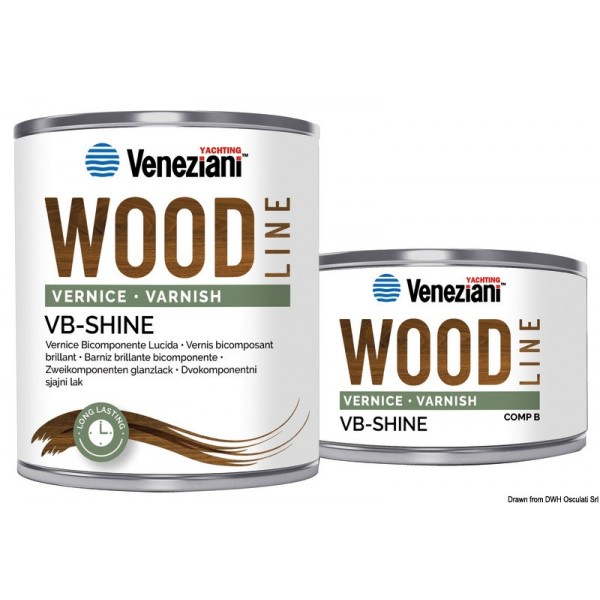 2-component gloss varnish VENEZIANI Wood Line 0.75 l - N°1 - comptoirnautique.com