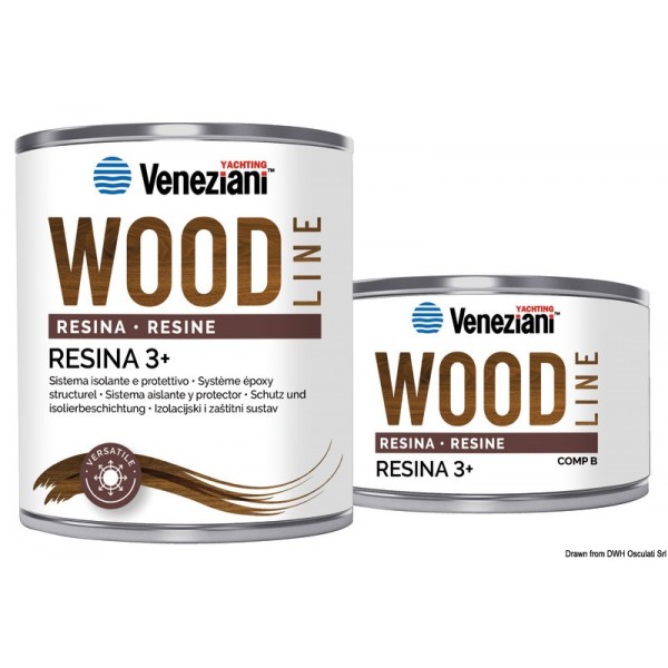 Resina 3 trasparente VENEZIANI Linea Legno 0,75 l - N°1 - comptoirnautique.com