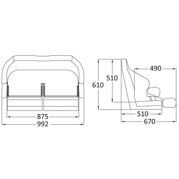 Asiento doble RM52 con mecanismo abatible para sentarse y levantarse - N°3 - comptoirnautique.com