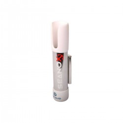 Porte canne ouvert amovible pour fixation glissière Seanox embout blanc et inox