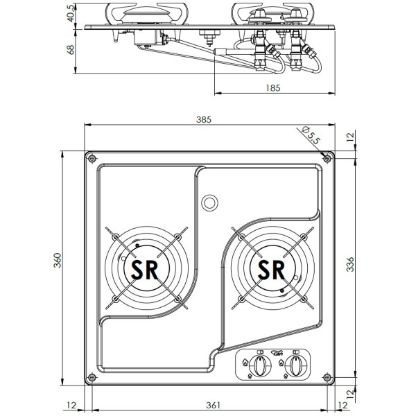 Built-in stainless steel hob PC1322 - N°2 - comptoirnautique.com