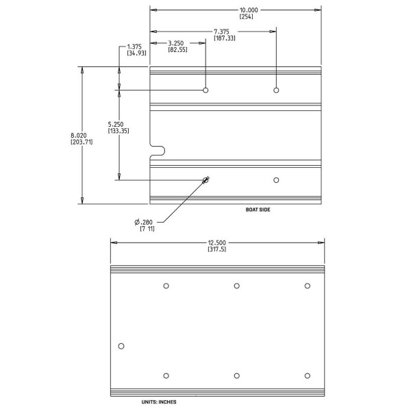 Supporto in alluminio su slitta MKA-16-03 - PowerDrive, Terrova e Ulterra - N°2 - comptoirnautique.com