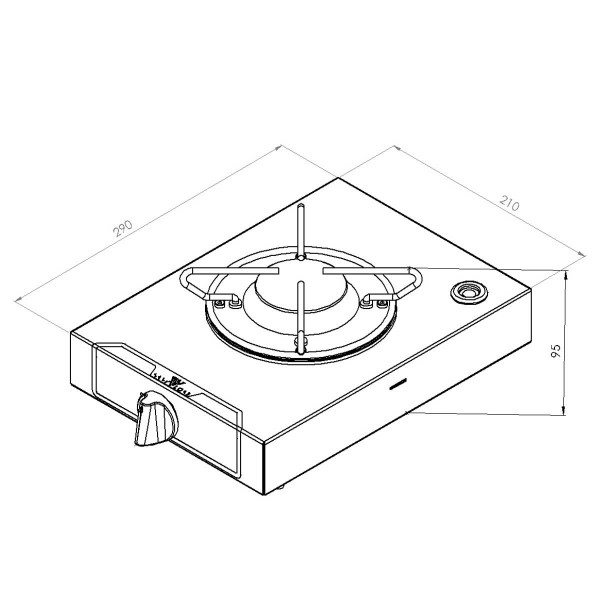 Plaque de cuisson externe en inox NL.20008 dimensions - N°3 - comptoirnautique.com