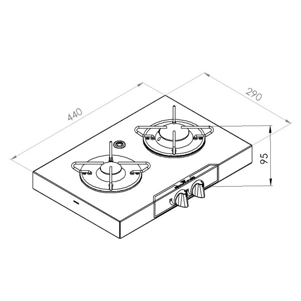 Placa de cocción exterior de acero inoxidable NL.20012 - N°3 - comptoirnautique.com