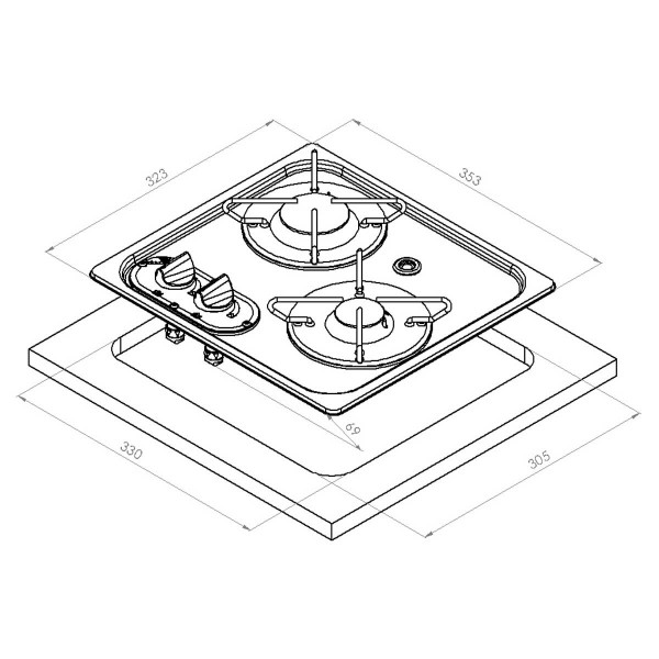 Built-in stainless steel hob NL.22001 - N°3 - comptoirnautique.com