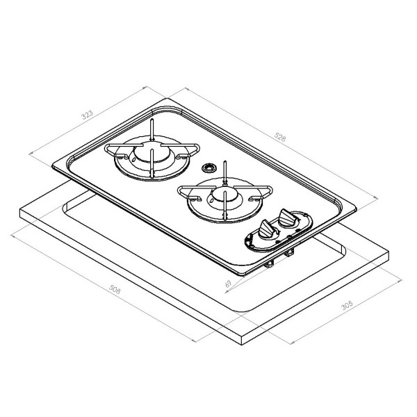 Built-in stainless steel hob NL.22002 - N°3 - comptoirnautique.com