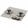 Wide stainless steel 2-burner hob