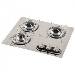 3-burner stainless steel hob