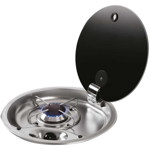 FC1345 built-in stainless steel hob with smoked lid - N°1 - comptoirnautique.com