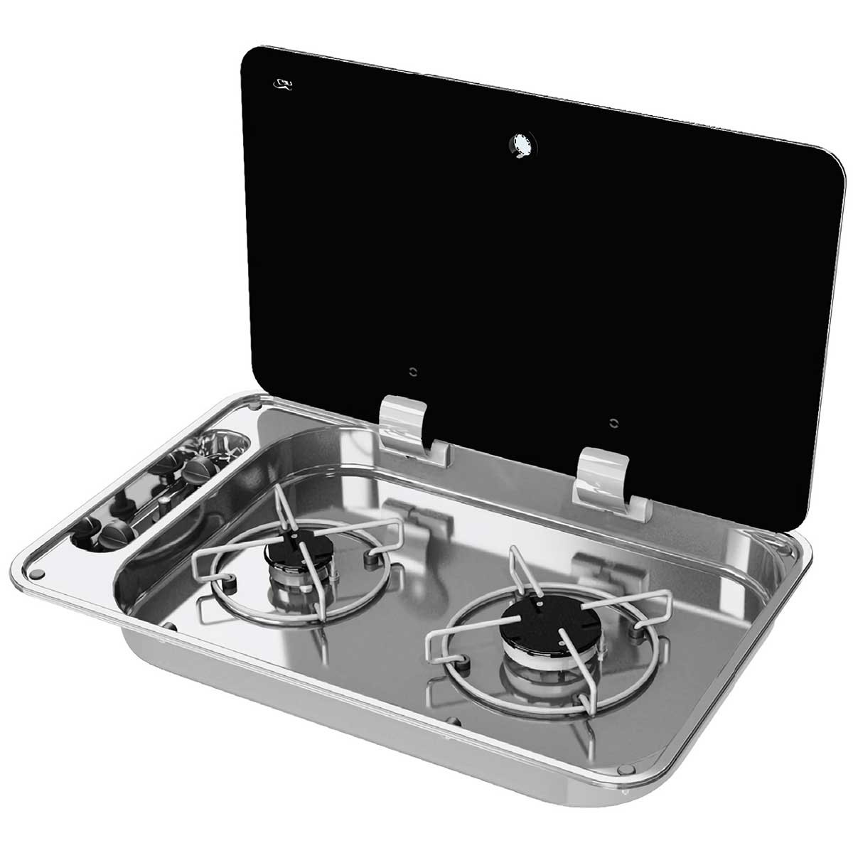 Plaque de cuisson inox encastrable avec couvercle fumé FC1336