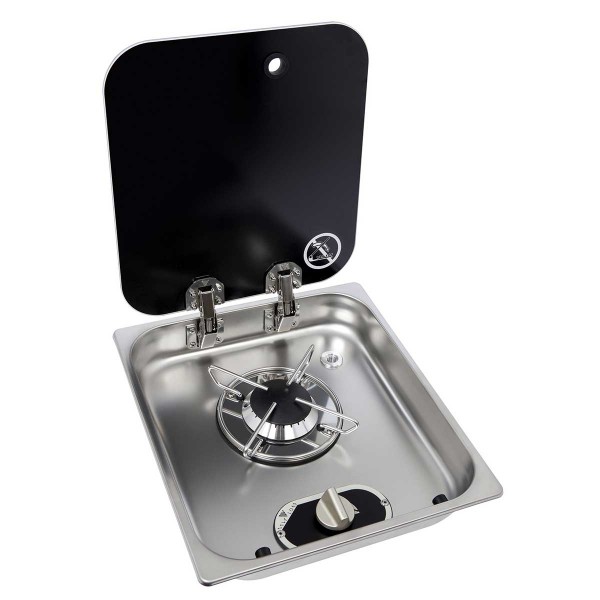 Stainless steel hob with smoked lid NL.21001 - N°1 - comptoirnautique.com