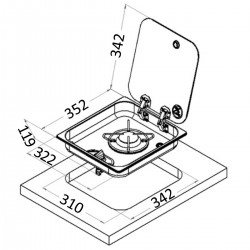 Stainless steel hob with...