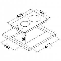 2-burner ceramic hob