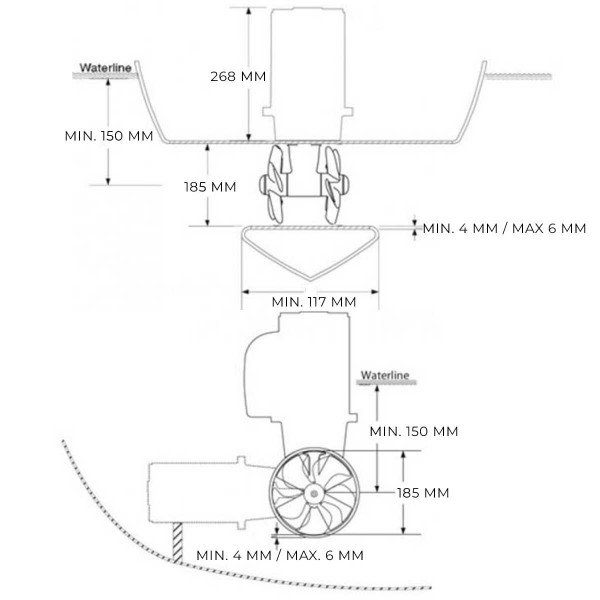 Elektrisches Bugstrahlruder SE60 / Ø 185 mm - N°4 - comptoirnautique.com