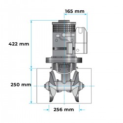 Propulseur d'étrave électrique Lewmar 250TT / Ø 250 mm 24V  dimensions