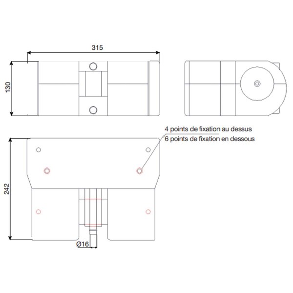 dimensions Aérotherme Zénith à 4 buses - N°5 - comptoirnautique.com